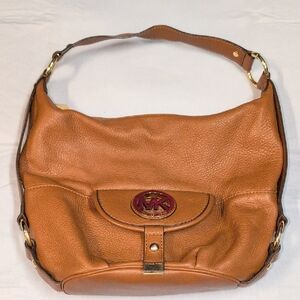 Michael Kors Brown/ Caramel Leather Fulton Hobo Bag